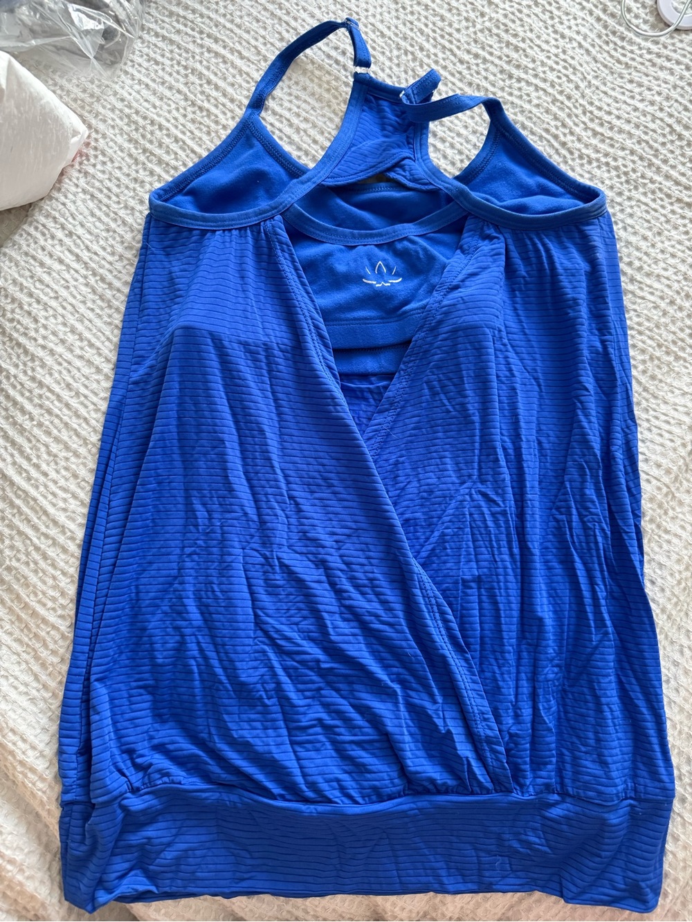 Beyond Yoga Bright Blue Ribbed Racerback Tank - Picture 3 of 3
